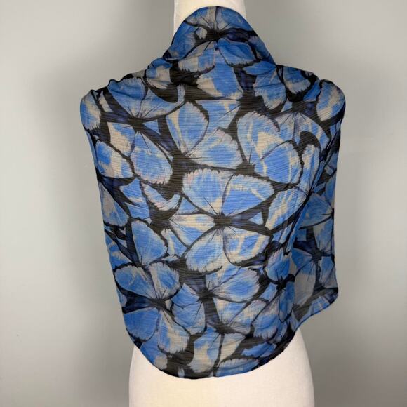 Blue sheer butterfly scarf shawl from brooks brothers - Picture 8 of 8